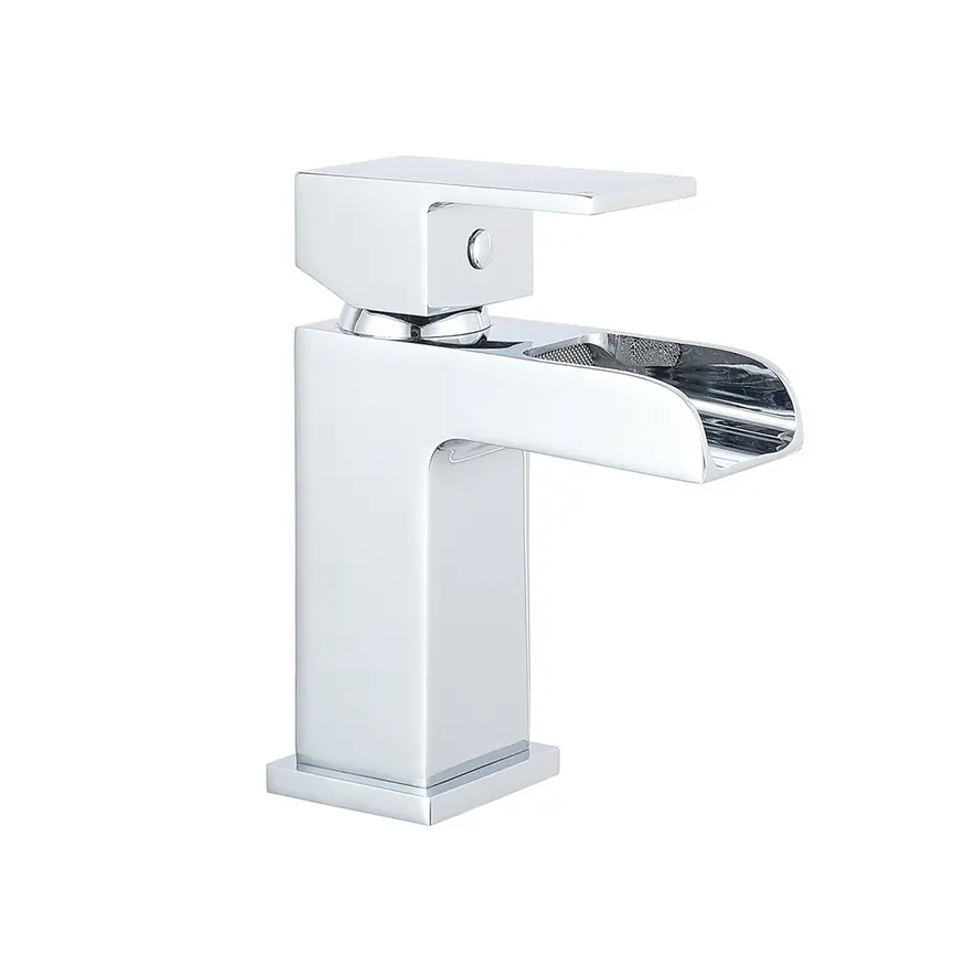 Waterfall Cloakroom Mini Basin Mixer With Basin Waste Chrome Plated