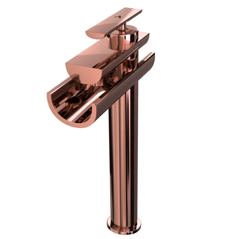 Artize Confluence Blush Gold PVD Single Lever Tall Boy Basin Mixer