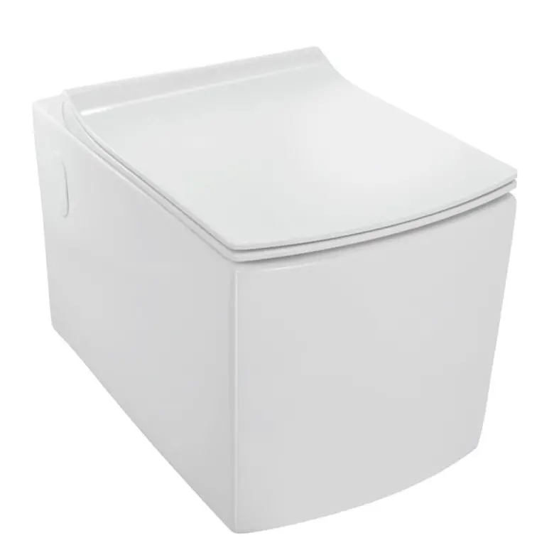 Jaquar White Kubix Rimless Blind Installation Wall Hung Toilet With UF Soft Close Slim Seat Cover