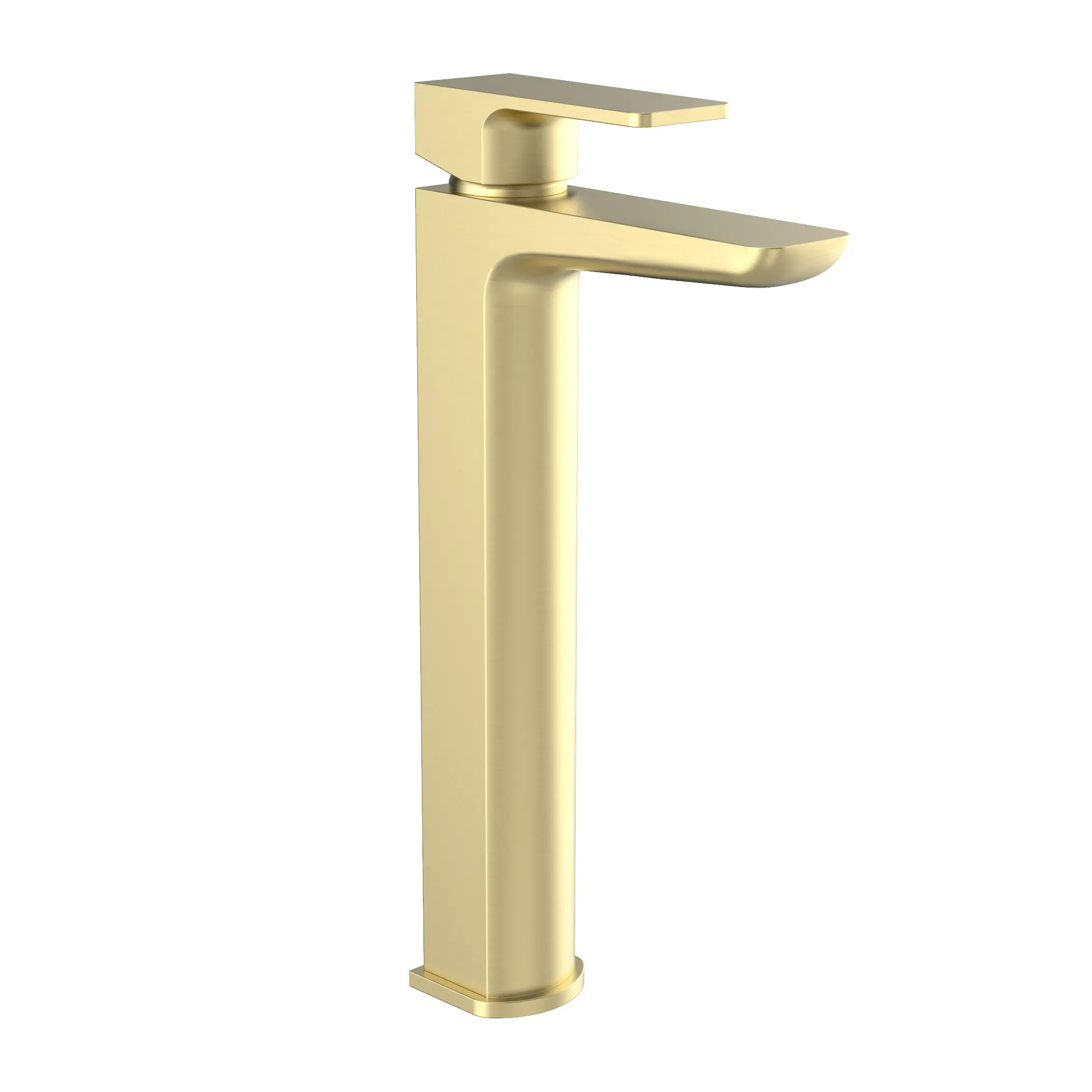 Kolt Brushed Brass Hi-Rise Mono Basin Mixer Tap