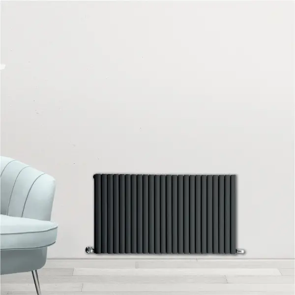 Anthracite Rome Double Designer Horizontal Column Radiator 500mm x 767mm