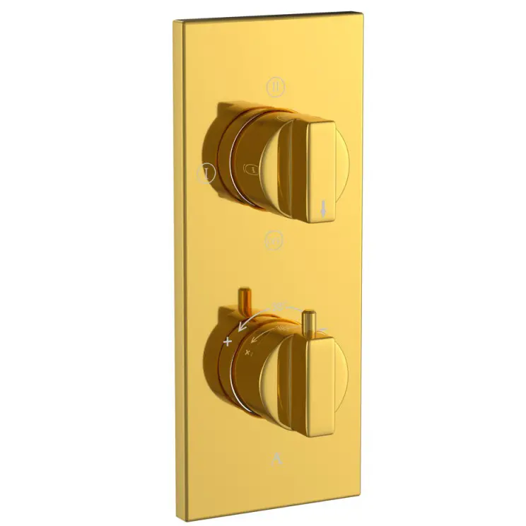 Artize Gold Bright PVD Thermatik-R Thermostatic shower valve with 3-way outlets Image 0