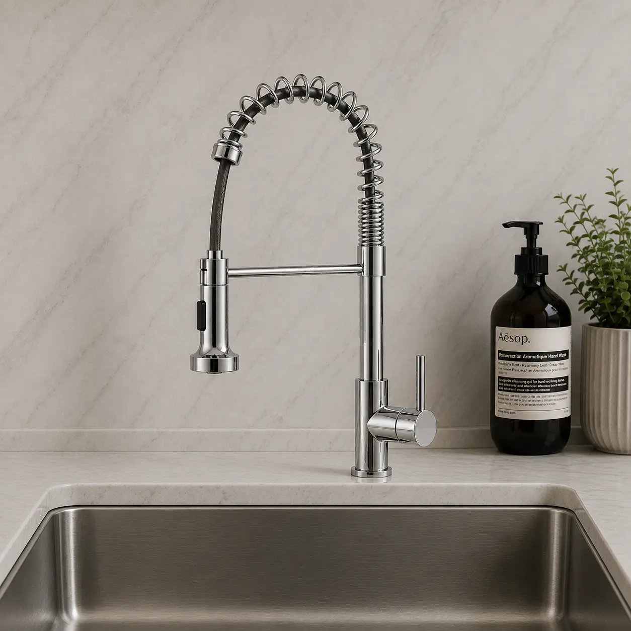 Victoria Pull Out Kitchen Mixer Tap Chrome