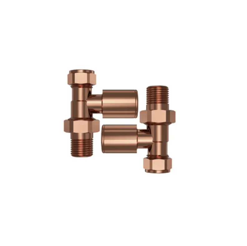 Straight Brushed Rose Gold Manual Radiator Valves