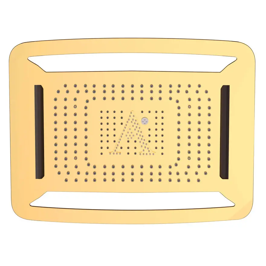 Artize Gold Bright PVD Rainjoy 600X472mm AISI 304 stainless steel with RGB LED lights remote control