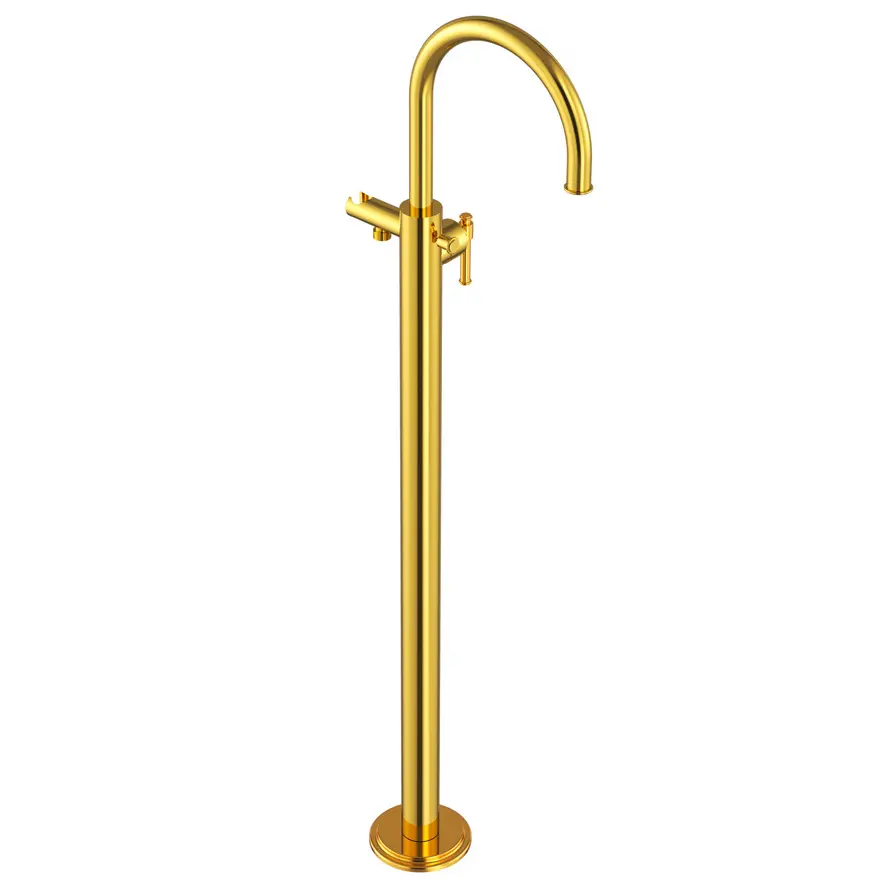 Artize VIC Gold Bright PVD Floor Mounted Single Lever Bath Mixer