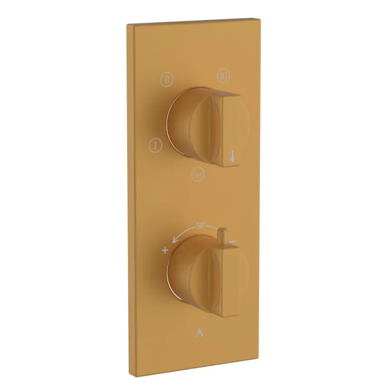 Artize Gold Matt PVD Thermatik-R Thermostatic shower valve with 4-way outlets