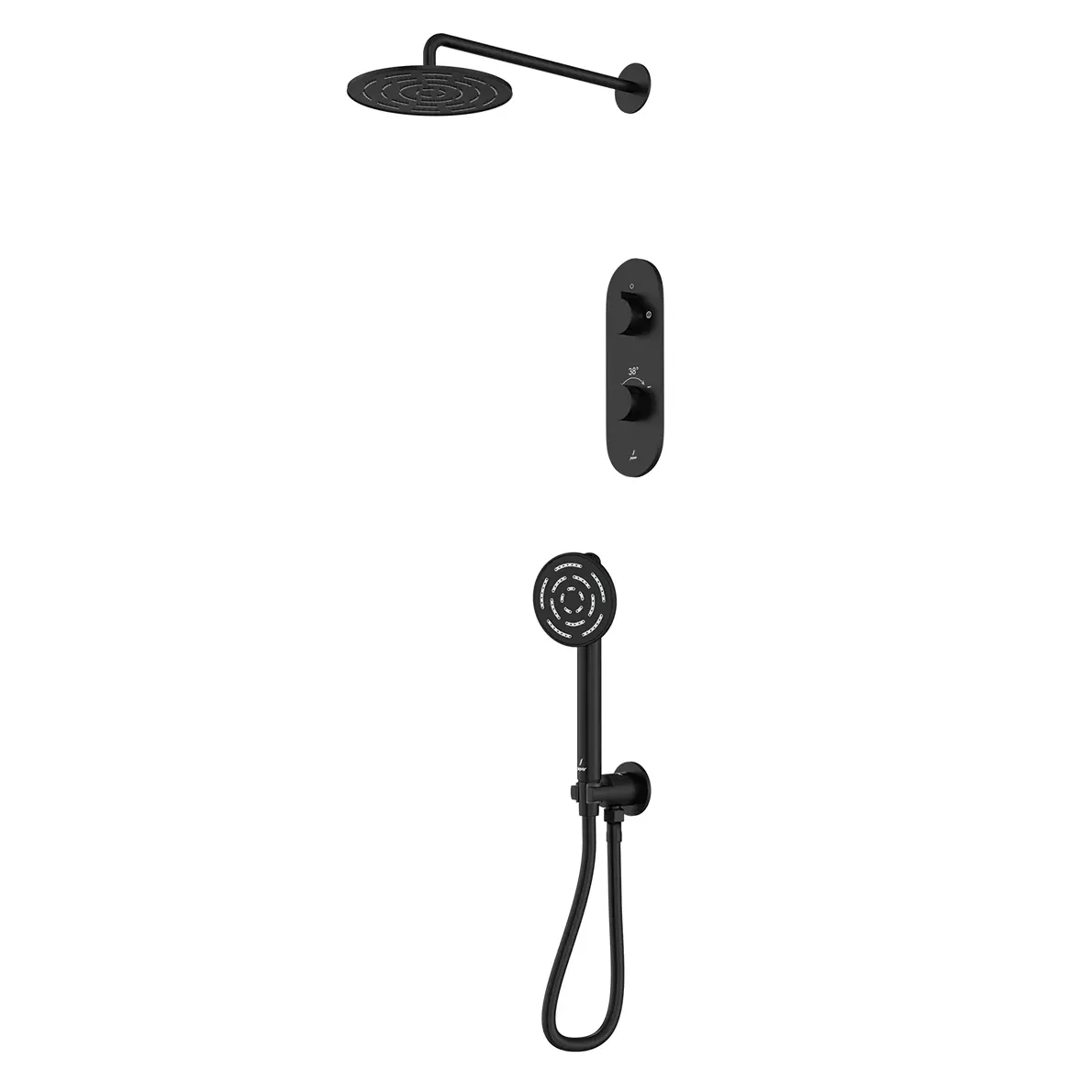 Jaquar Laguna Black Matt Combo of Aquamax  Thermostatic Shower mixer