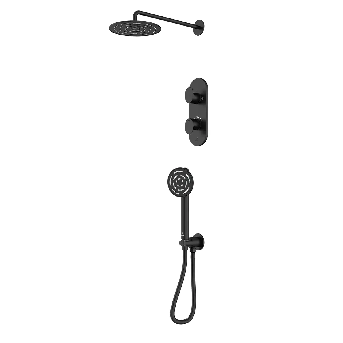 Jaquar Opal Prime Black Matt Combo of Aquamax  Thermostatic Shower mixer