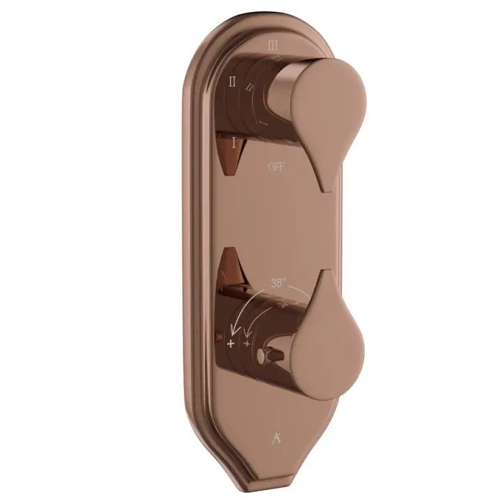 Artize Blush Gold PVD Tiaara Thermostatic shower valve with 5-way outlets Image 0