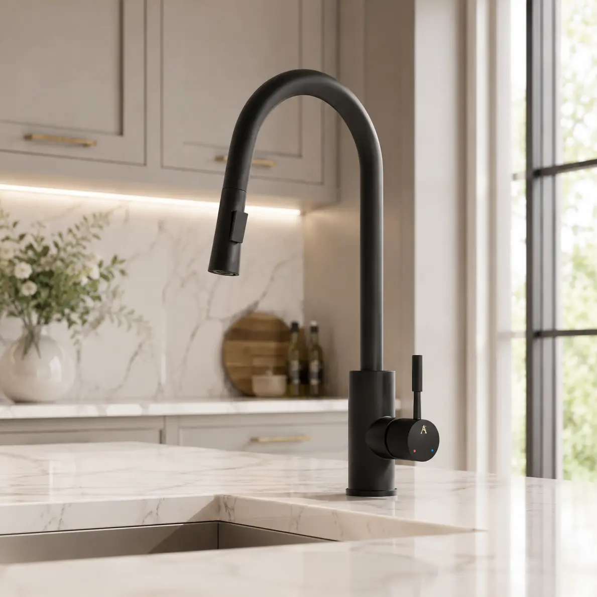 Artize FLO2 Black MattSingle Lever Pulldown Sink Mixer with spray