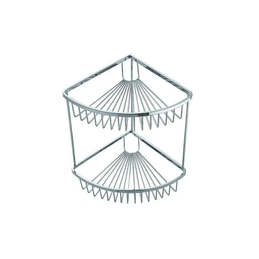 Wire Chrome Work Double Corner Basket