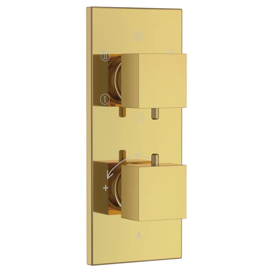 Artize Gold Bright PVD Thermatik-S in-wall thermostatic shower valve with 5-way outlets