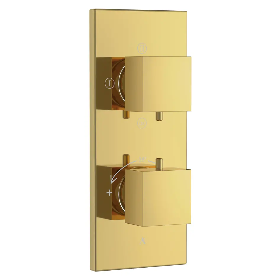 Artize Gold Bright PVD Thermatik-S in-wall thermostatic shower valve with 3-way outlets Image 0