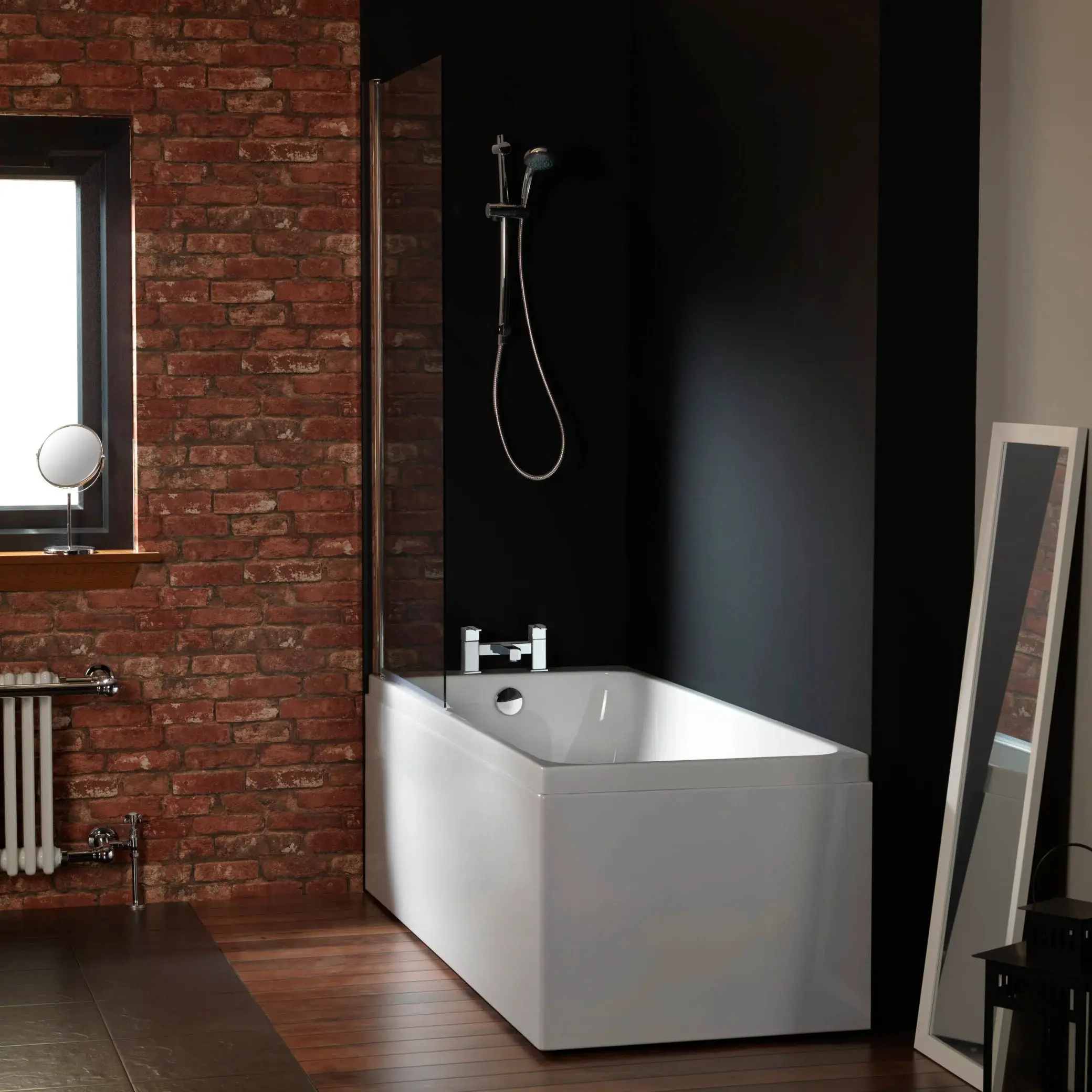 PROFILE Thin Rim Carronite Single Ended Bath with Legs 1750x750mm