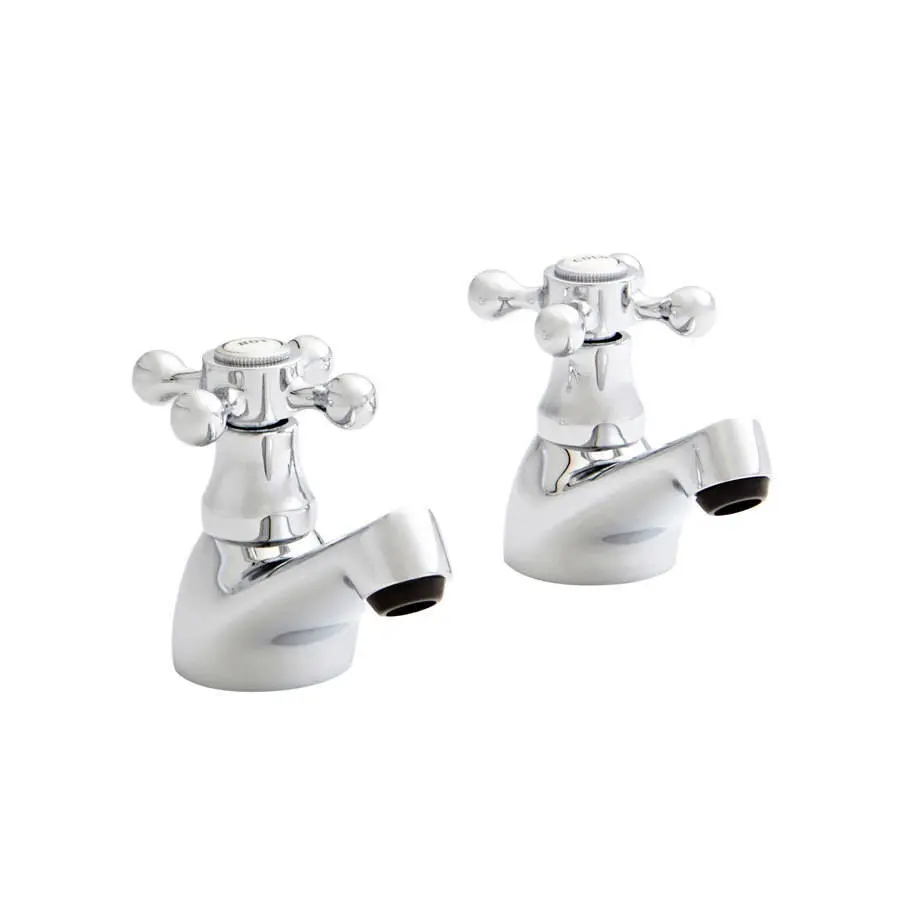 Victory Traditional Chrome Pair Basin Pillar Taps
