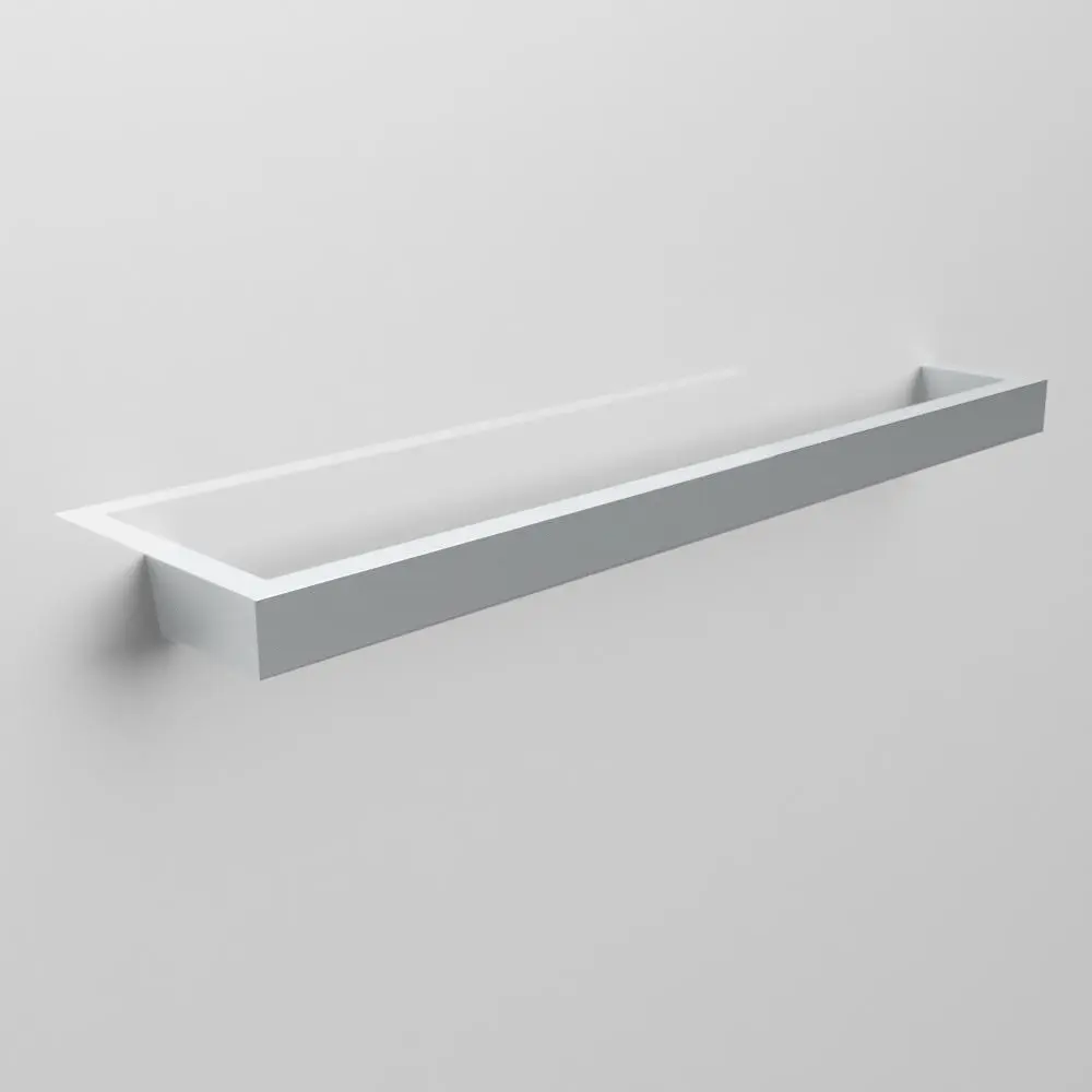 Burdock Dual Attachment Single Bar Medium Square Towel Rail Brushed