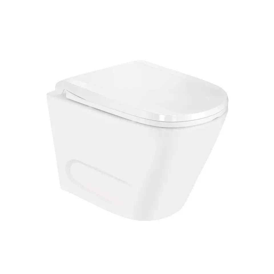 Jaquar Opal Prime Rimless Blind Installation Wall Hung Toilet With UF Soft Close Seat Cover,