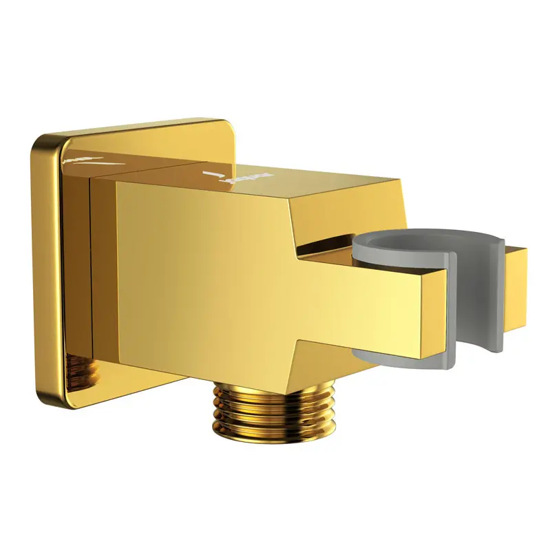 Jaquar Gold Bright PVD Kubix Prime Wall Outlet with Handset Holder