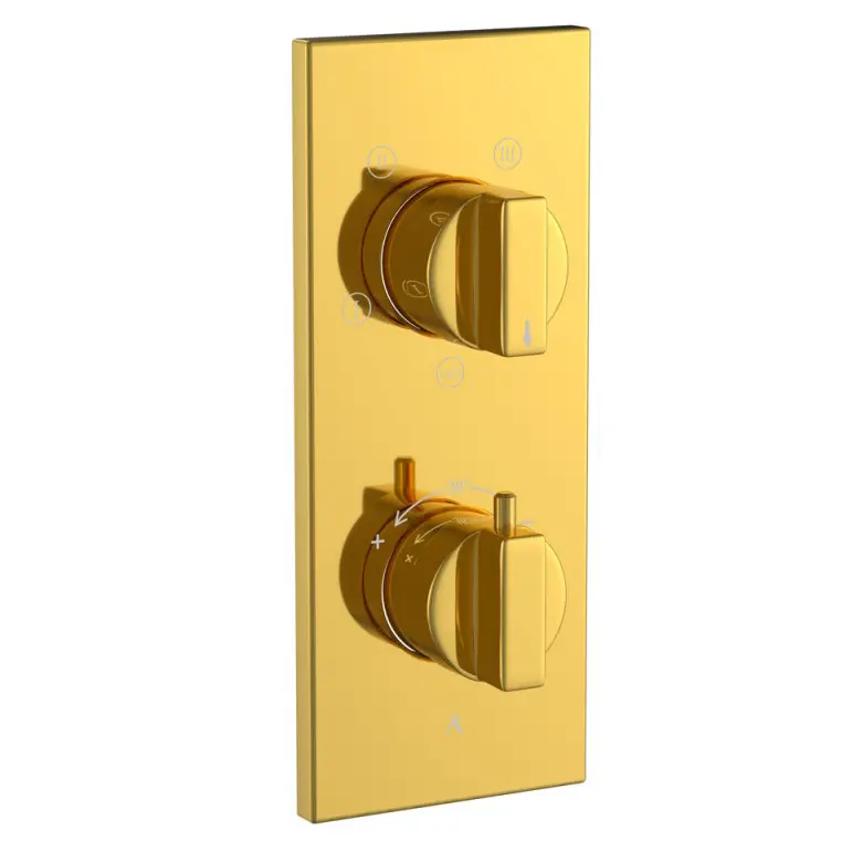 Artize Gold Bright PVD Thermatik-R Thermostatic shower valve with 4-way outlets Image 0