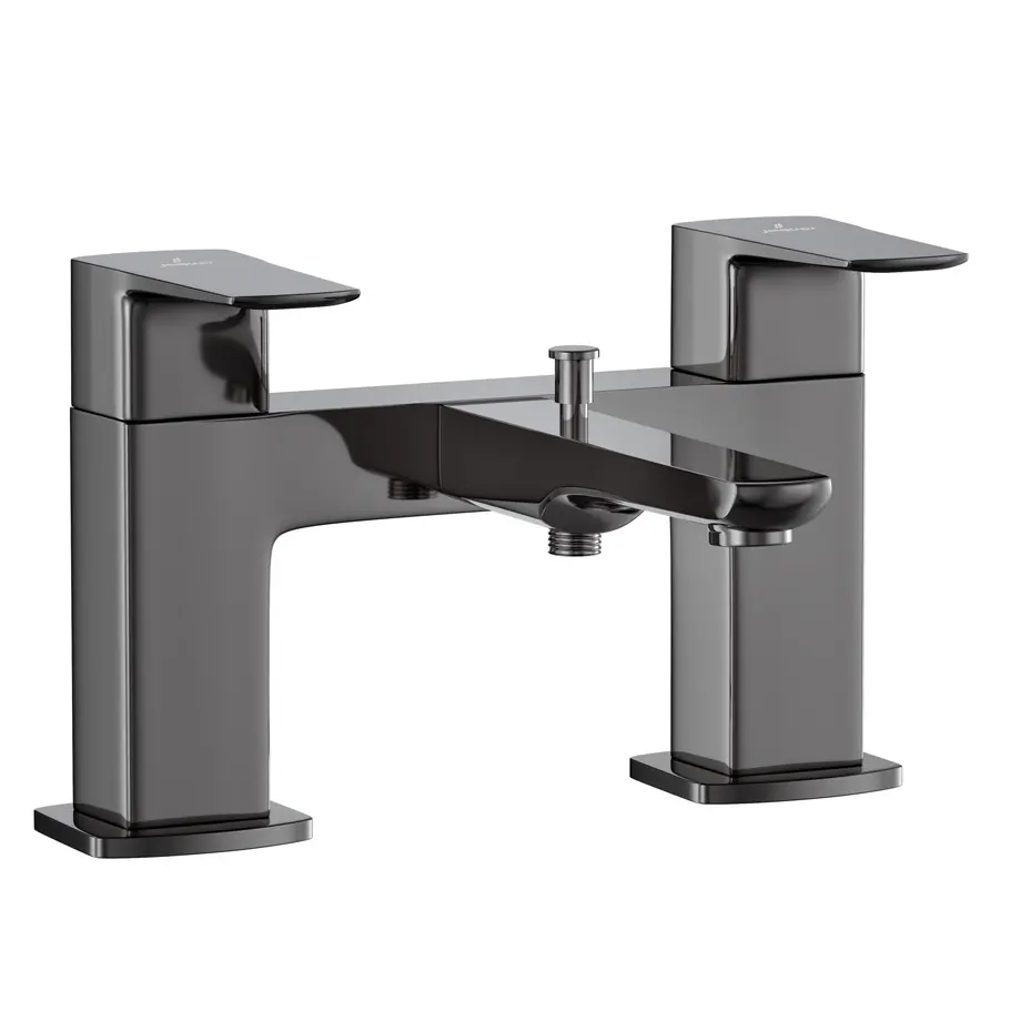 Jaquar Kubix Black Chrome H Type Bath and Shower Mixer