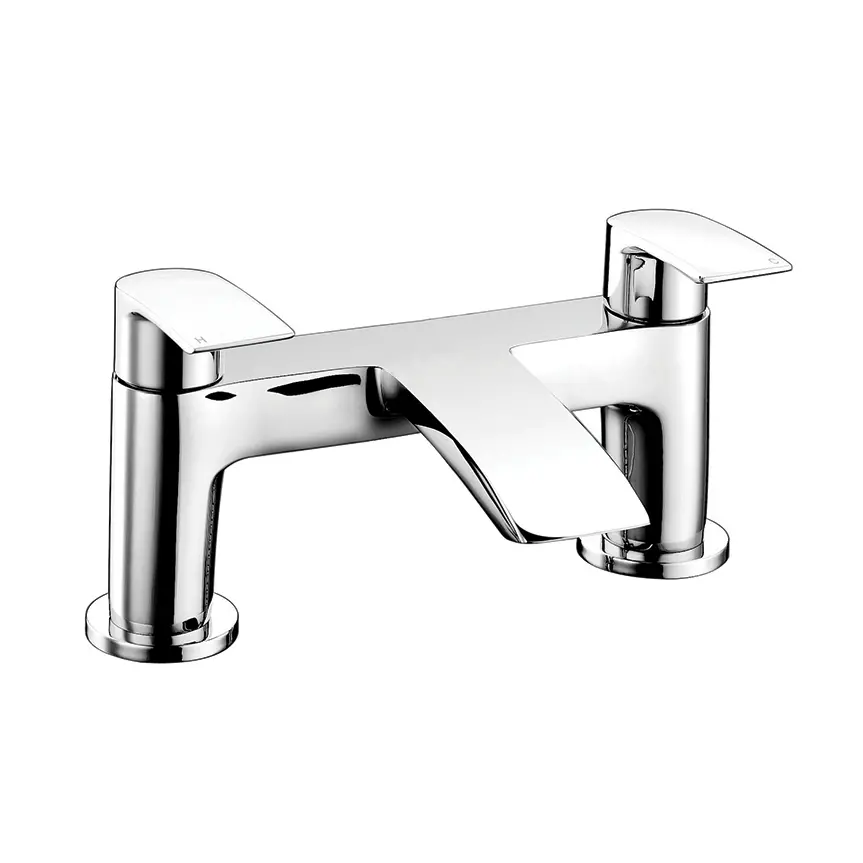 Flow Dual Lever H Type Bath Filler Single Unit Chrome Plated