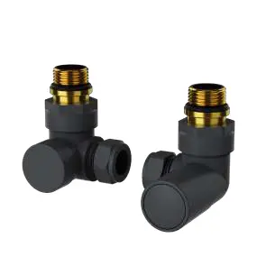 Corner Anthracite Manual Radiator Valves