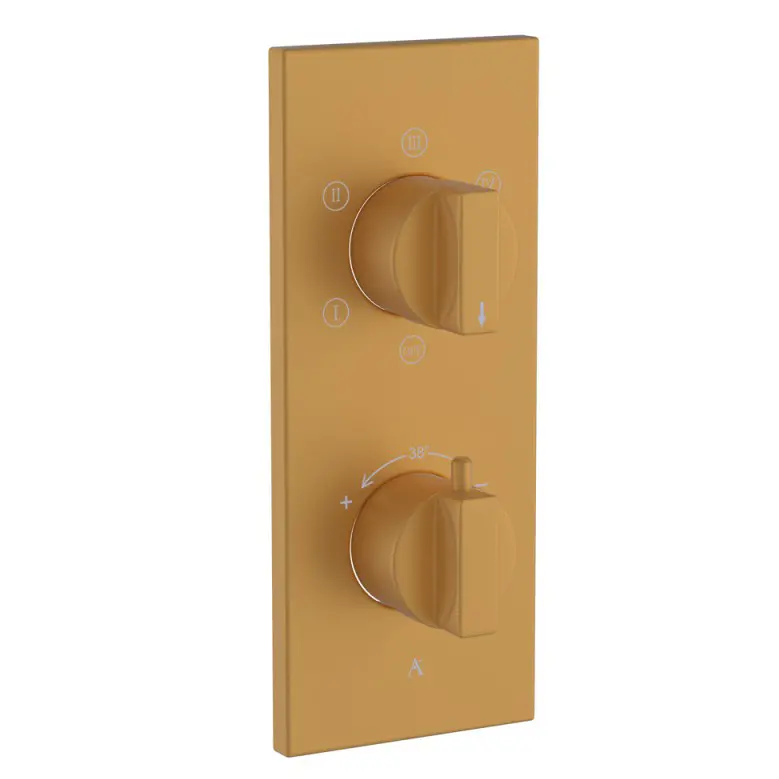 Artize Gold Matt PVD Thermatik-R Thermostatic shower valve with 5-way outlets