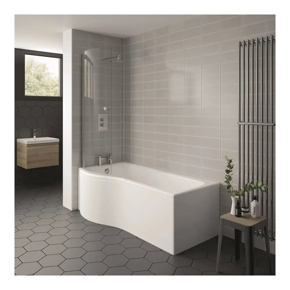 Oblique P Shaped Bath 1700x850mm L/H With Legs