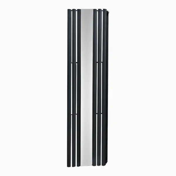 Black Rio Double Designer Vertical Column with Mirror Radiator 500mm x 1800mm