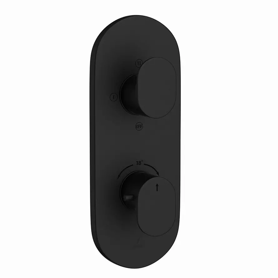 Jaquar Black Matt Opal Prime 2 Outlet Thermostatic Shower Mixer
