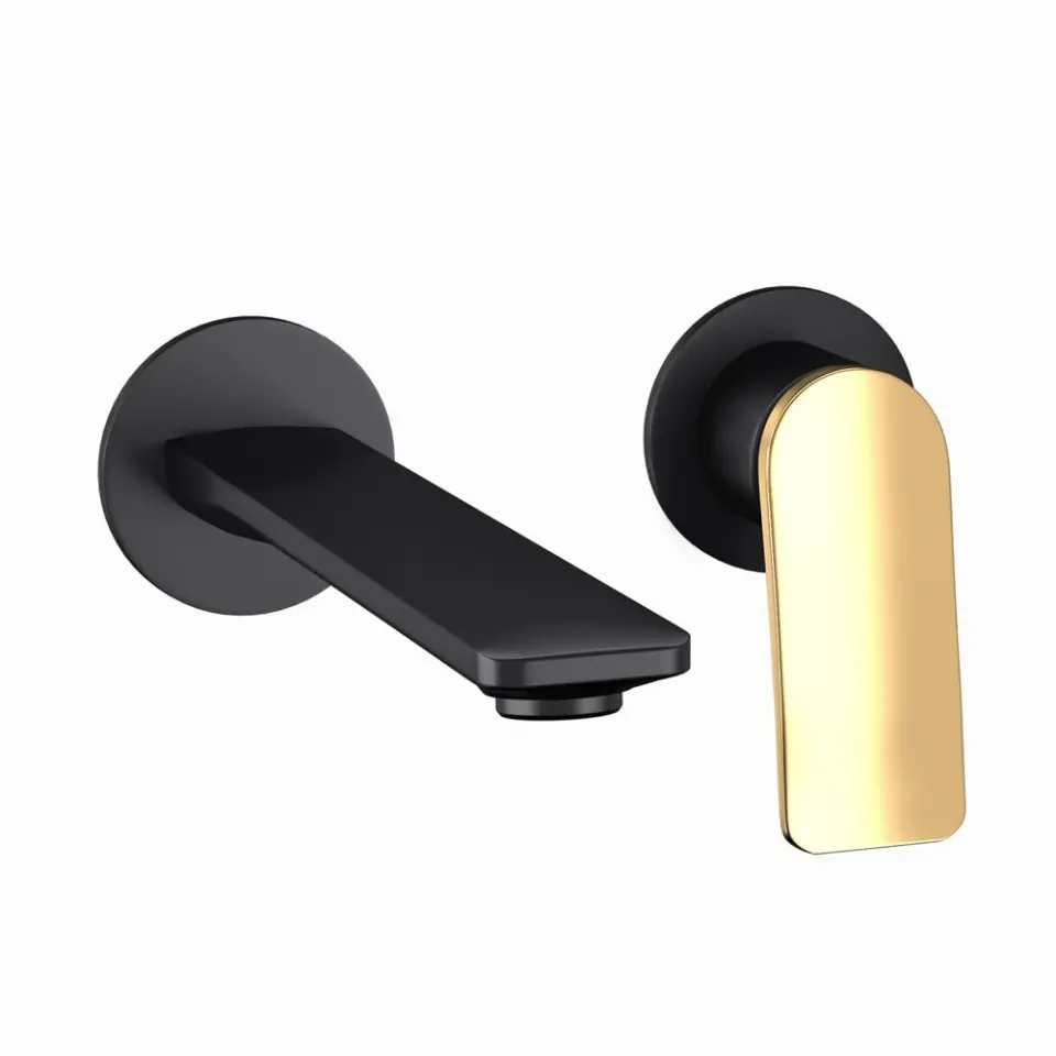 Jaquar  Laguna Gold Matt PVD | Black Matt Exposed Parts kit of Single Lever Basin Mixer Wall Mounted