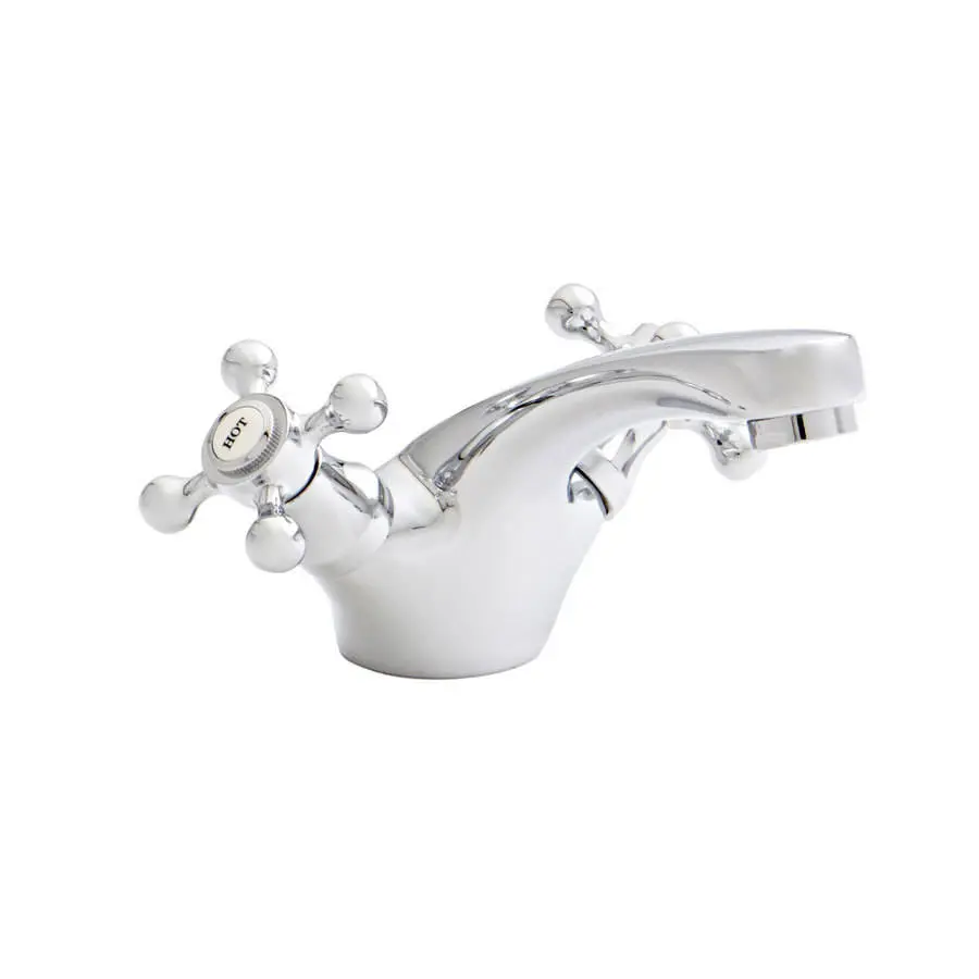 Victory Traditional Chrome Mono Basin Mixer Tap With Click Waste