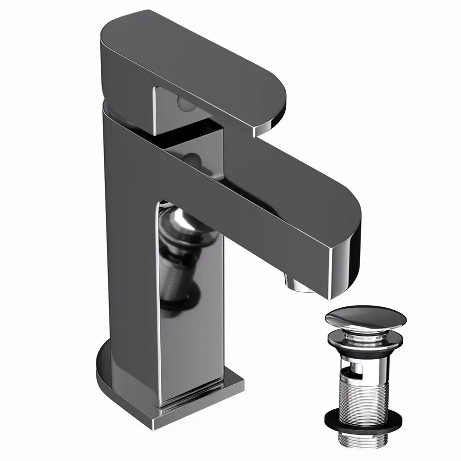 Jaquar Alive Black Chrome Single Lever Basin Mixer Includes Compatible click clack waste