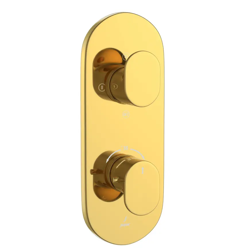 Jaquar Gold Bright PVD Opal Prime Aquamax 3 Outlet Thermostatic Shower Mixer