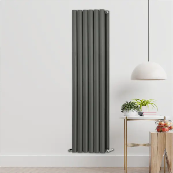 Anthracite Milan Double Designer Vertical Column Radiator 1600mm x 590mm