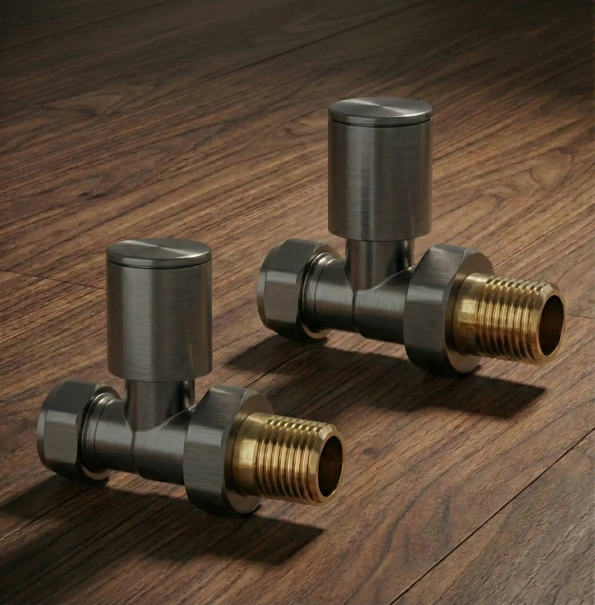 Straight Anthracite Manual Radiator Valves