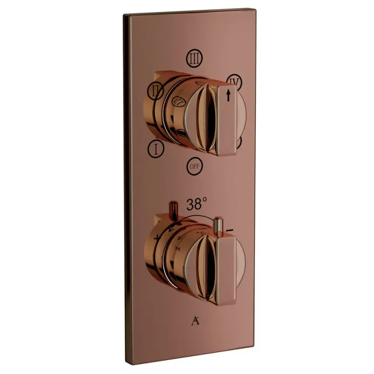 Artize Blush Gold PVD Thermatik-R Thermostatic shower valve with 5-way outlets