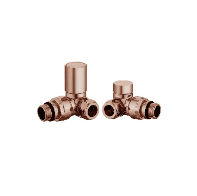 Brushed Rose Gold Corner Manual Radiator Valves