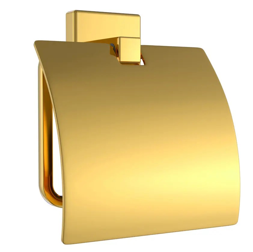 Jaquar Gold Bright PVD Kubix Prime Toilet Paper Holder