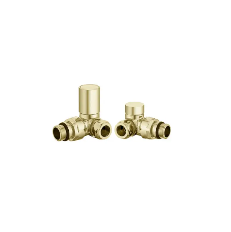 Brushed Gold Corner Radiator Valves