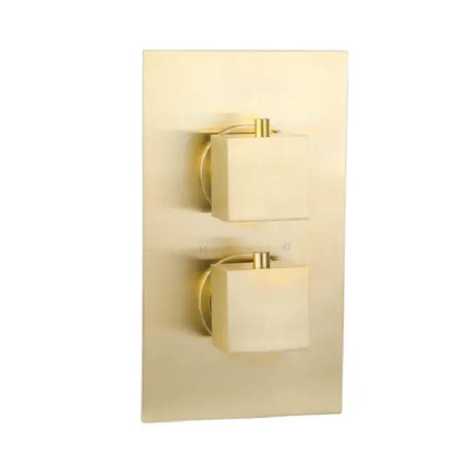 Messina One Outlet Thermostatic Concealed Shower Mixer Brushed Gold