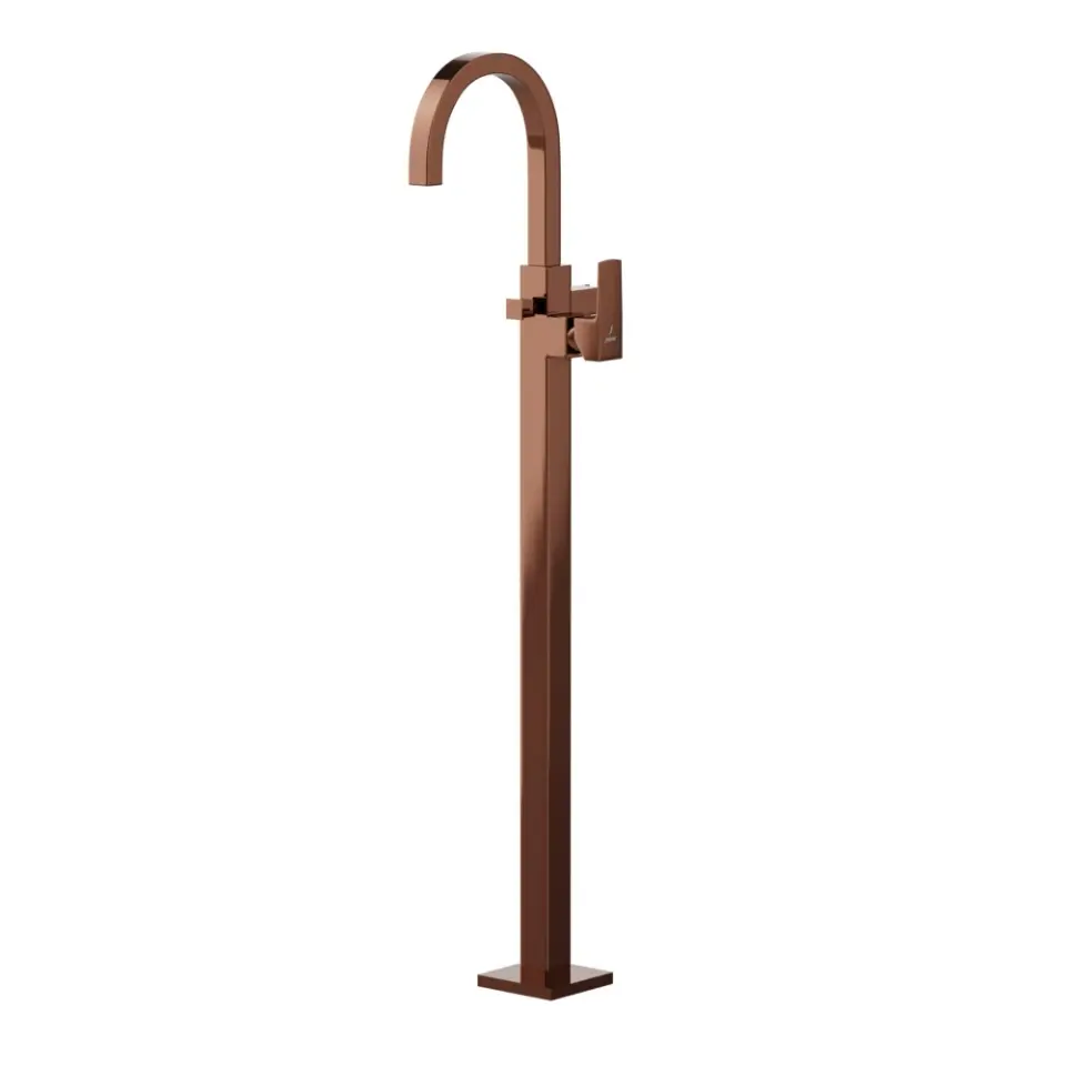 Jaquar Kubix Blush Gold PVD Prime Exposed Parts of Floor Mounted Single Lever Bath Mixer