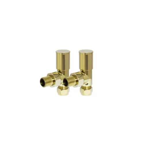 Angled Brushed Gold Radiator Valves