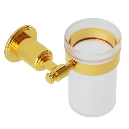Artize Gold Bright PVD VIC Tumbler Holder (frosted glass)