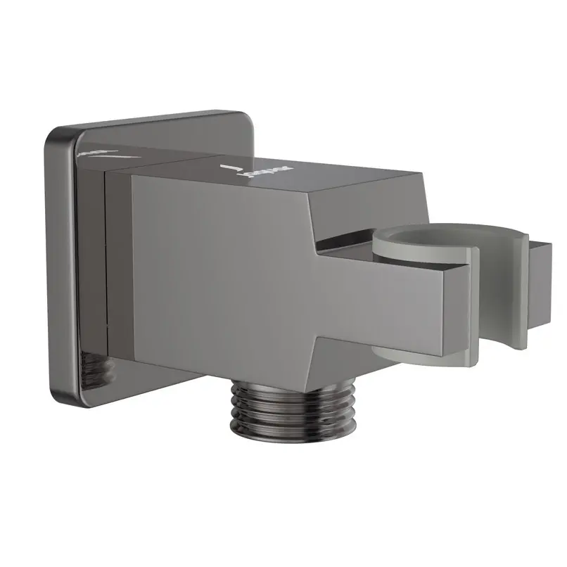 Jaquar Black Chrome Kubix Prime Wall Outlet with Handset Holder