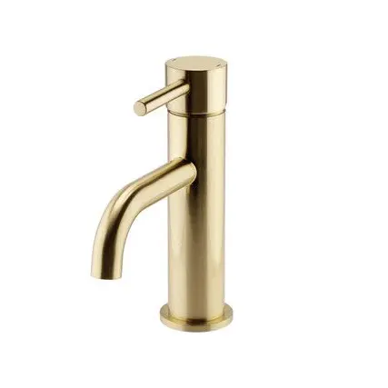 Ottone Brushed brass Basin Mixer Tap With Waste