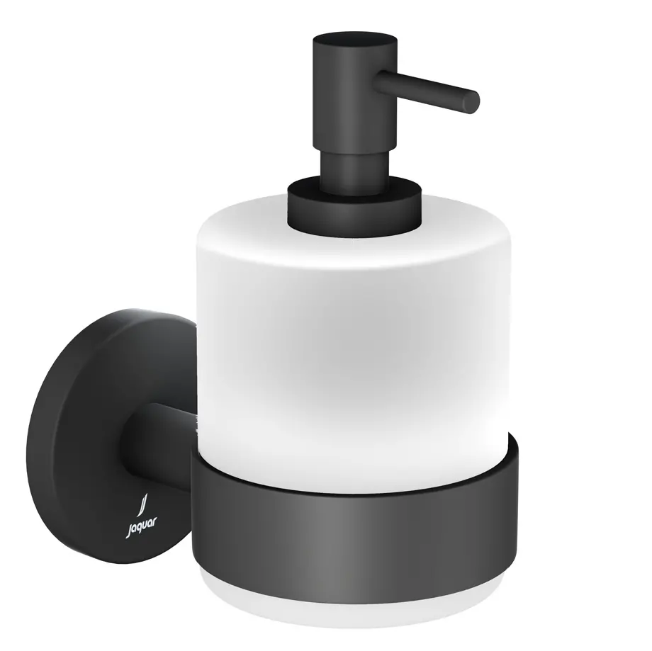 Jaquar Black Matt Soap Dispenser With Glass Bottle