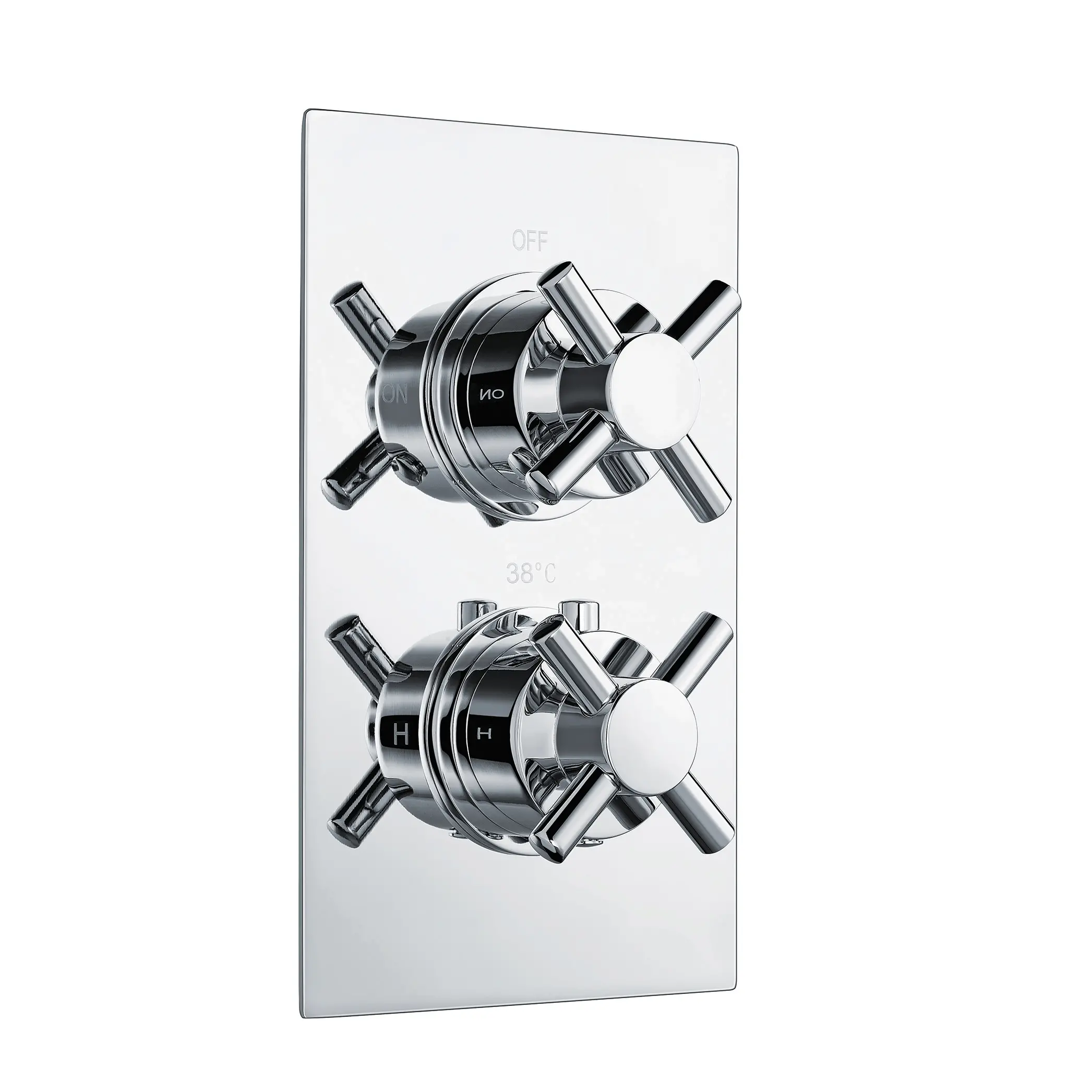 Cross Thermostatic Concealed Shower Mixer One Outlet 2 Knobs