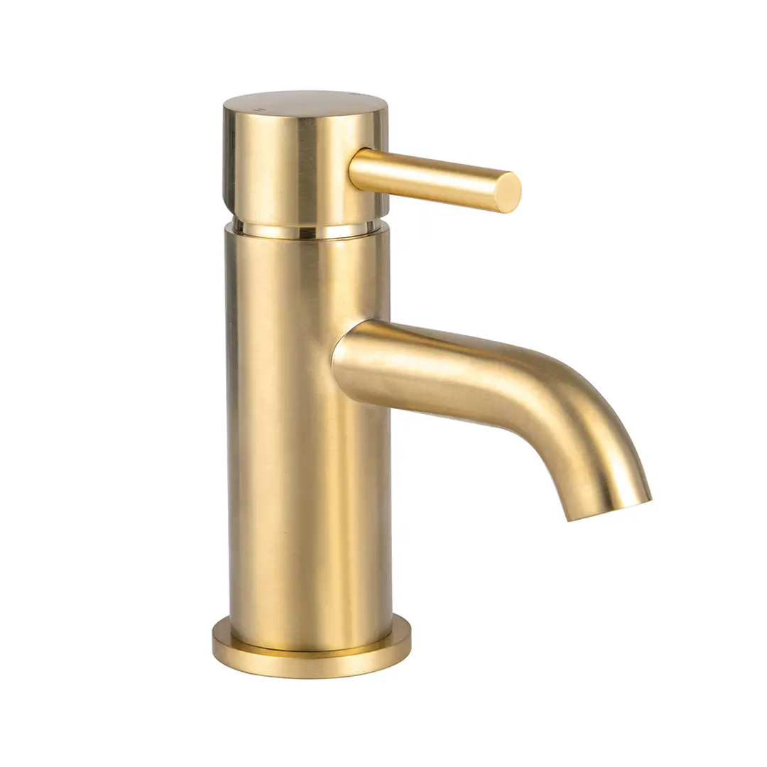 Treviso Single Lever Mini Basin Mixer Brushed Gold